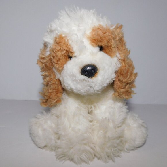 Russ Berrie 7" Plush White Tan Puppy Dog Puddin 24041 Cocker Spaniel Cookapoo - Picture 4 of 6
